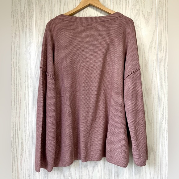 LILLUSORY V Neck Sweaters Long Sleeve Waffle Knit Tops Tunic Pullover Size XL - Picture 5 of 5